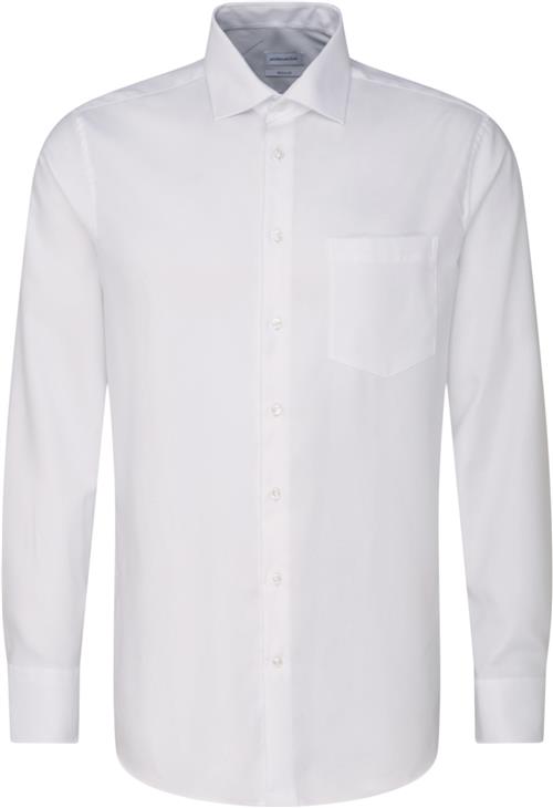 Seidensticker Business Shirt Regular Long Sleeve Kentcollar Uni Mand White Langærmede Skjorter Str 39 - hos Magasin