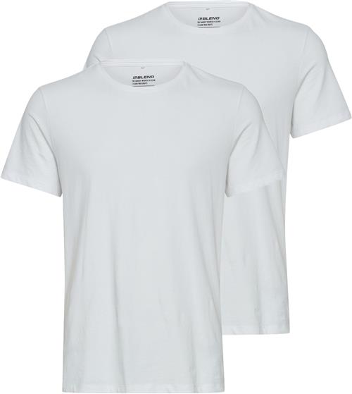 Se Blend Bhdinton Crew Neck tee 2pack Noos Mand White Kortærmede T-shirts Slim Fit Str XL - hos Magasin ved Magasin