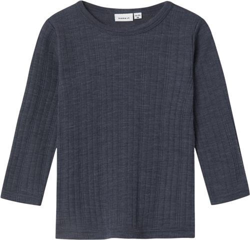 Se Name It Nmmwang Wool Needle LS TOP Solid NO Str 104 - Ombre Blue Langærmede T-shirts hos Magasin ved Magasin