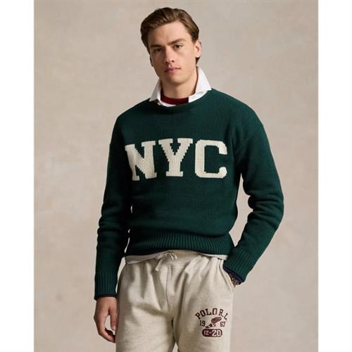 Se Polo Ralph Lauren Wool Blendlsl-plo Mand Green Combo Sweaters Str S - hos Magasin ved Magasin