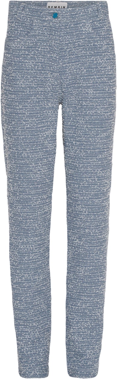 REMAIN Bold Weave Straight Pants Kvinde Riviera Comb. Bukser Med Lige Ben Str 38 - hos Magasin