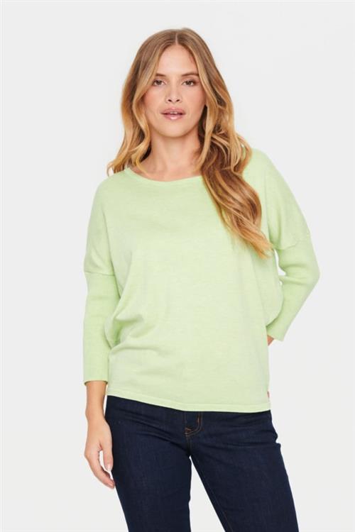 Saint Tropez A2561, Milasz Rneck Pullover Kvinde Seedling Melange Sweaters Casual Fit Str S - hos Magasin