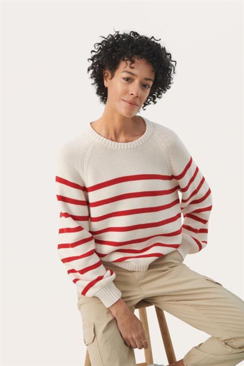 Part Two Sayapw PU Kvinde Salsa Stripe Sweaters Regular Fit Str S - hos Magasin