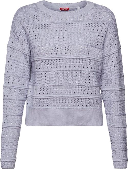 Se Esprit Boatneck str sw Kvinde Light Blue Lavender Sweaters Str XS - hos Magasin ved Magasin