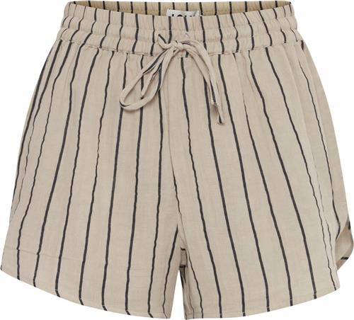 ICHI Iafoxa Striped Beach SHO Kvinde Doeskin/black Stripe Casual Shorts Str XL - hos Magasin