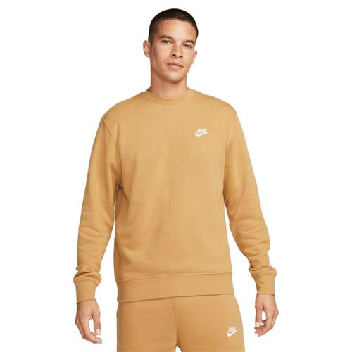 Nike Club Crewneck Mand Elemental Gold/white Sweatshirts Str XS - Bomuld hos Magasin