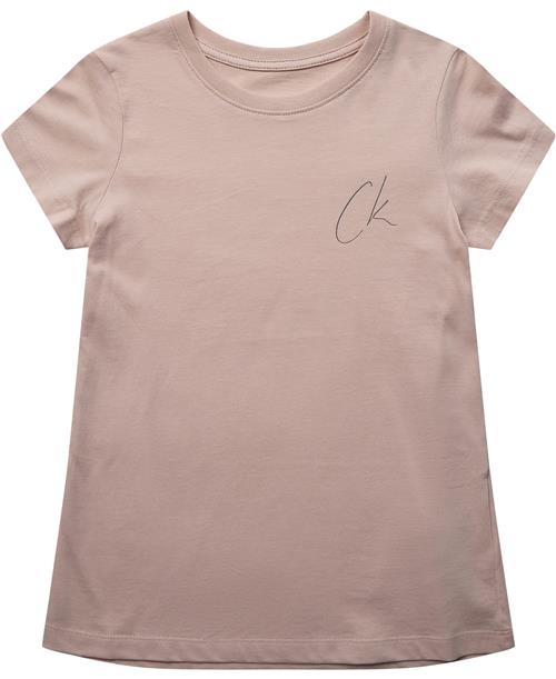 Calvin Klein CK Signage Slim SS Tshirt Str 8 - Peach Whip Kortærmede T-shirts hos Magasin