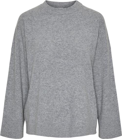 Se YAS Yasemilie Oneck Knit Pullover S. N Kvinde Light Grey Melange Sweaters Relaxed Fit Str S - hos Magasin ved Magasin