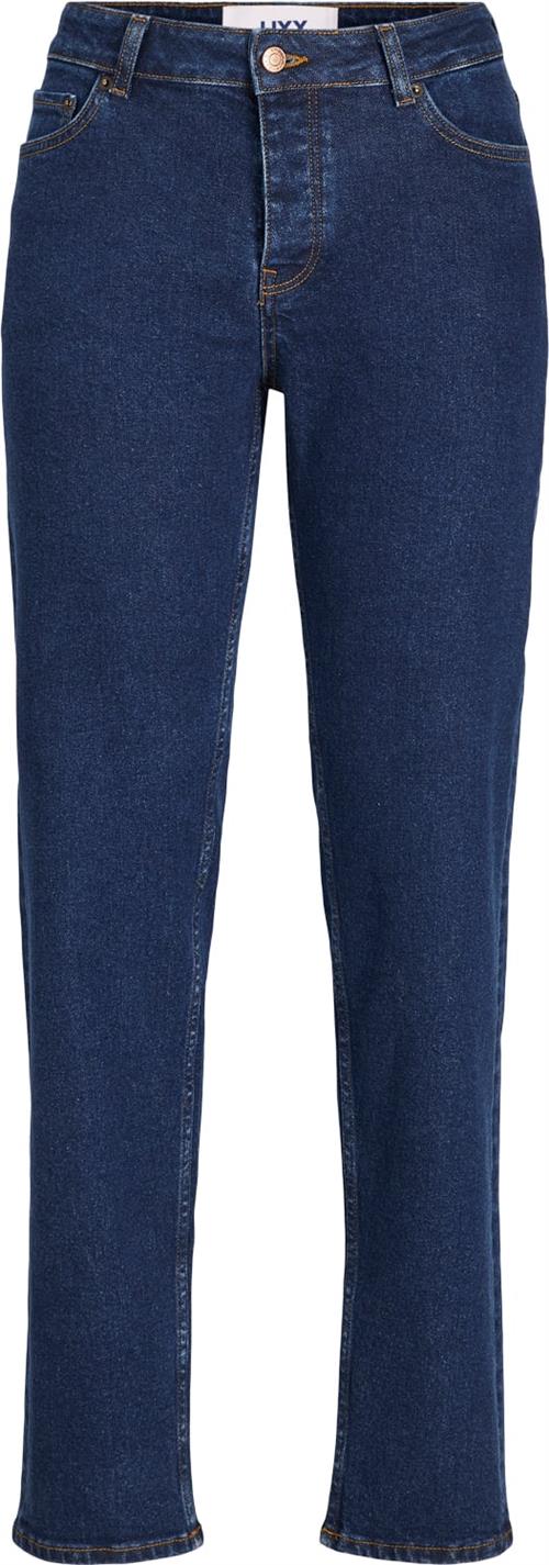 JJXX Jxseoul Straight MW Cc3001 Noos Kvinde Dark Blue Denim Straight Jeans Str "29/""34" - hos Magasin