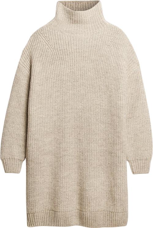 Superdry Chunky RIB Knit Jumper Dress Kvinde Light Grey Twist Midi Kjoler Str M - hos Magasin