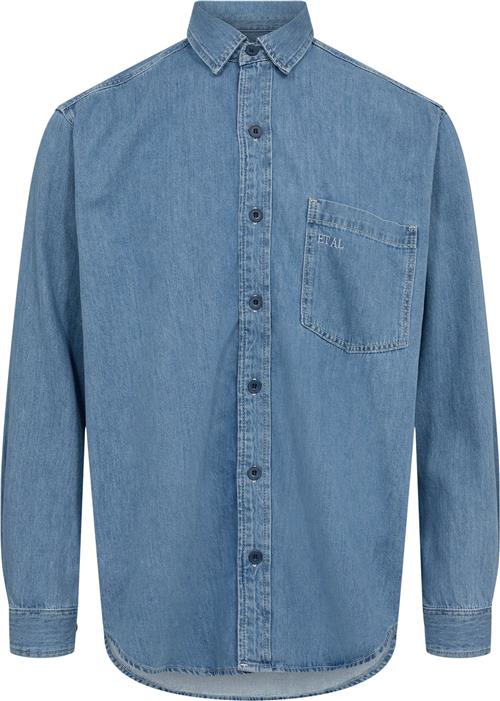 ET AL 4356 Denim Shirt Kvinde Vintage Blue Denimskjorter Str XL Denim - hos Magasin