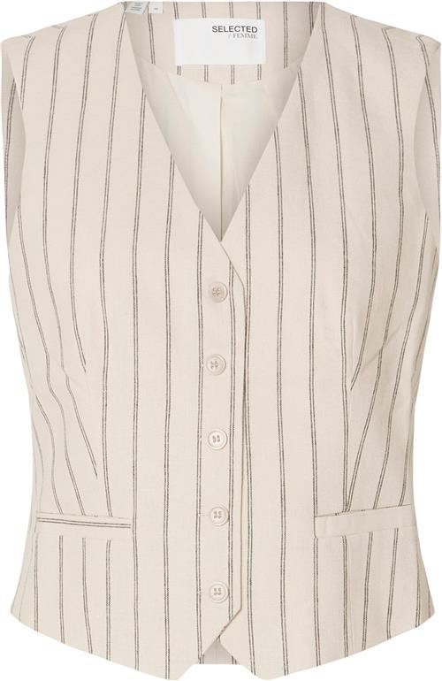 Selected Femme Slftaniahilda Vest PIN Stripe Kvinde Sandshell/pin Stripe Veste Str 36 - hos Magasin