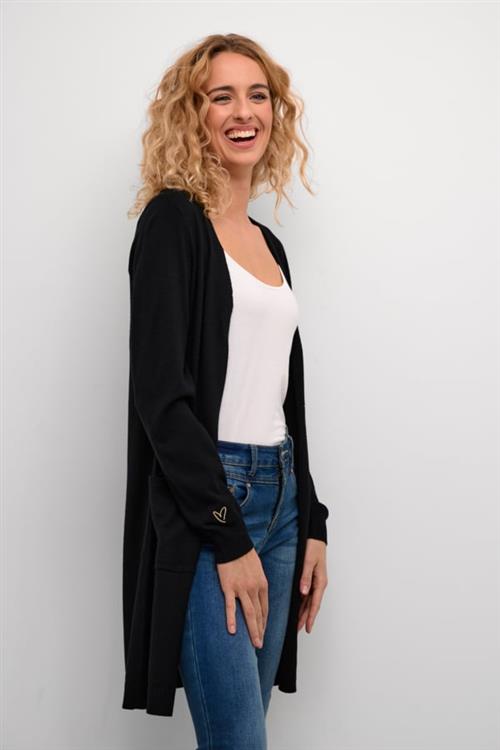 Se Cream Crdela Long Cardigan Kvinde Pitch Black Cardigans Str XL - hos Magasin ved Magasin