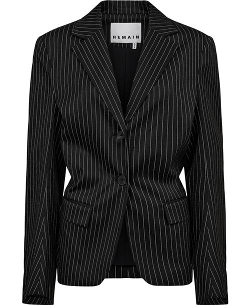 Se REMAIN Drapy Striped Blazer Kvinde Black Comb. Blazere Str 42 - hos Magasin ved Magasin