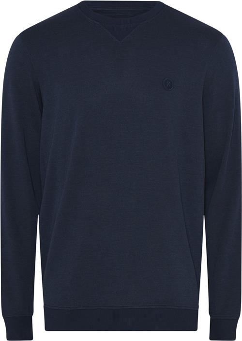 JBS of Denmark JBS of Denmark Badge Crew Neck Mand Blå Sweatshirts Str M - Bambus hos Magasin