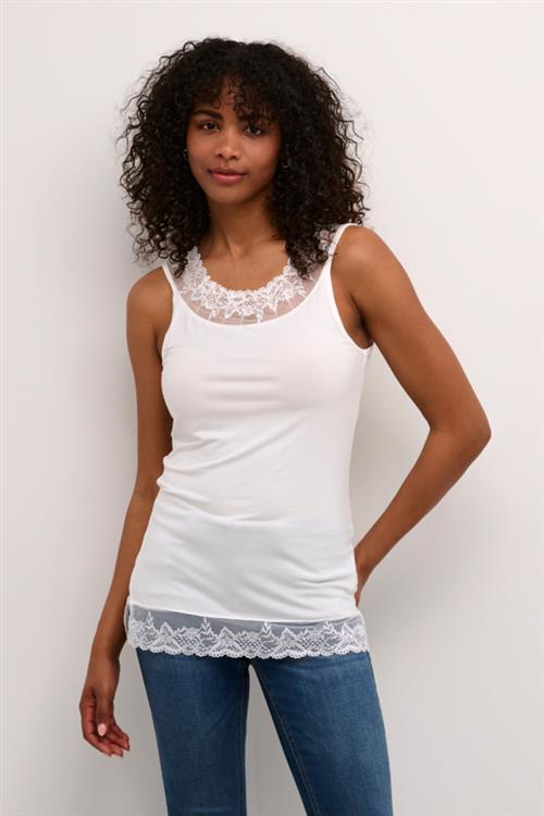 Cream Florence Kvinde Optical White Tanktoppe Str M - hos Magasin