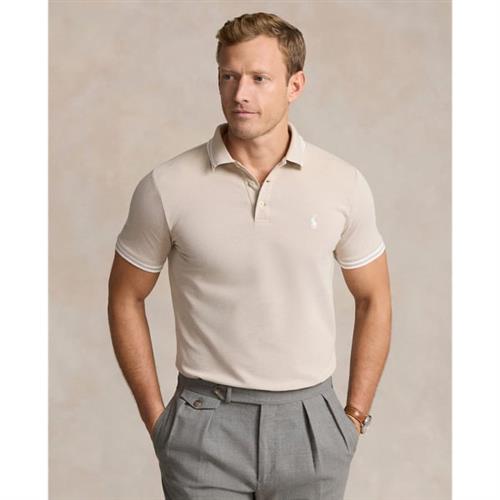 Polo Ralph Lauren Stretch Meshssl-psh Mand Coastal Beige/white Kortærmede Poloer Str XL - hos Magasin