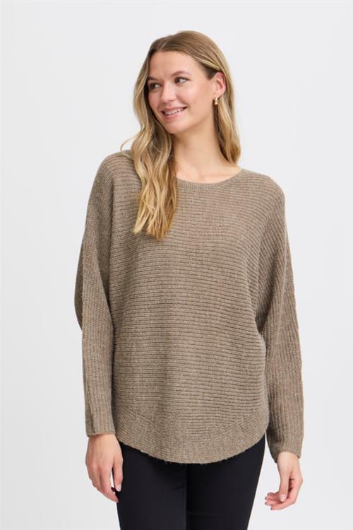 Fransa Freretta PU 3 Kvinde Walnut Melange Sweaters Loose Fit Str L - hos Magasin