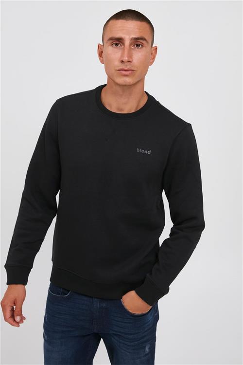 Se Blend Bhdownton Crew Neck Sweatshirt Regu Mand Black Sweatshirts Str XL - hos Magasin ved Magasin