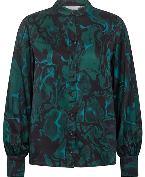 Karen by Simonsen Fairykb Shirt Kvinde Evergreen Glaze Langærmede Bluser Loose Fit Str 40 - hos Magasin