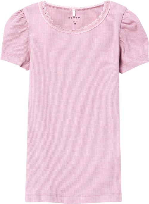 Se Name It Nmfkab SS TOP Noos Str 98 - Parfait Pink Kortærmede T-shirts hos Magasin ved Magasin