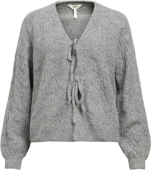 Object Objflora RE L/S Knit Cardigan Noos Kvinde Medium Grey Melange Sweaters Regular Fit Str XL - hos Magasin