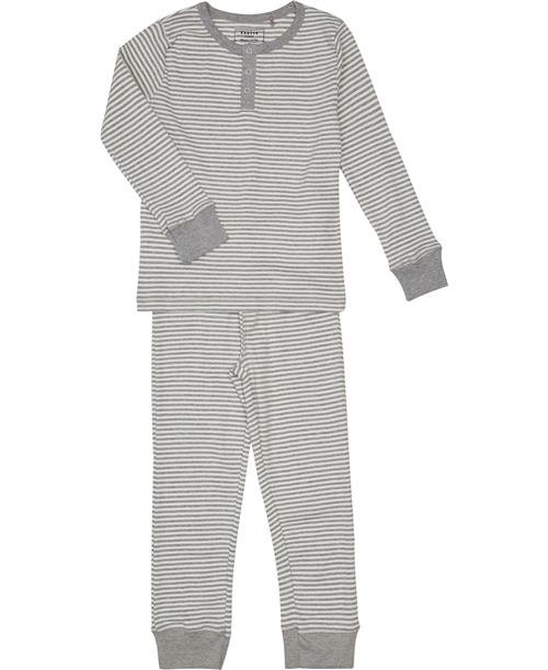 Se BAKITO by Magasin Du Nord Collection BAKITO by Magasin Laurits 1G+2G Str 1011 ÅR Light Grey Mel / Star White Stripe Nattøj Bomuld ved Magasin