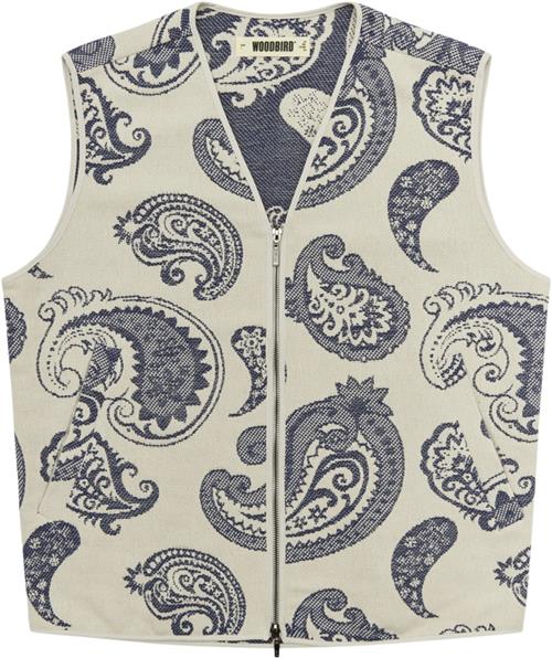 Woodbird Wbdong Paisley Vest Mand Cobalt Blue Veste Str XL - hos Magasin