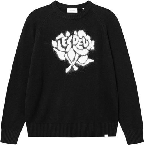 Les Deux Felipe Knit Mand Black/ivory Sweaters Str M - hos Magasin