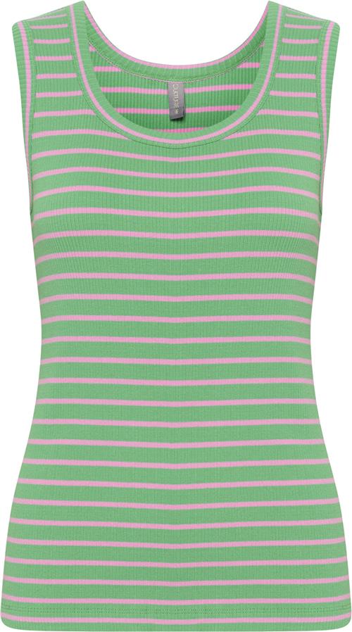 Culture Cudolly Tanktop Kvinde Green/pink Stripe Tanktoppe Str XS - hos Magasin