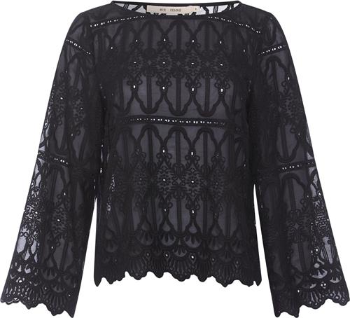 Se Rue de Femme ¤ Colette Blouse RdF ¤ Kvinde Black Langærmede Bluser Str L - hos Magasin ved Magasin