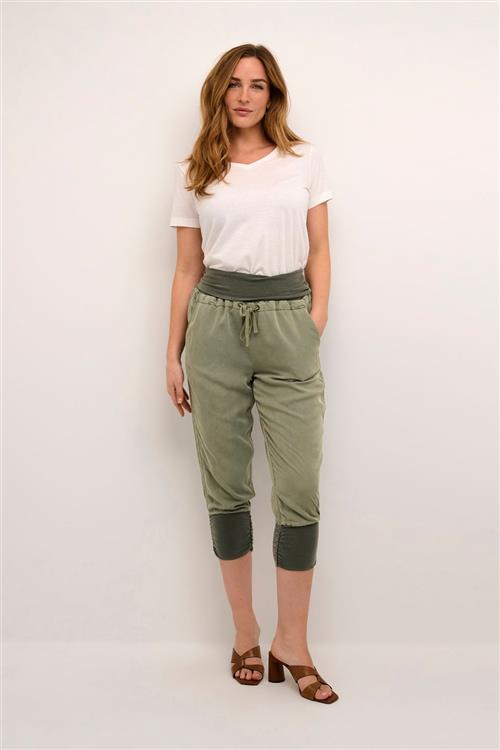 Cream Line Pants Kvinde Oil Green Capri Bukser Str 42 - hos Magasin