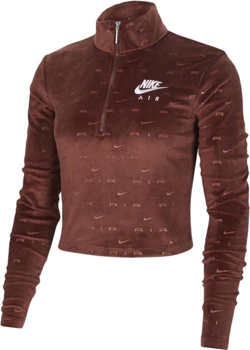 Se Nike air Velour 1/4zip Long-sleeve top Kvinde Orange Sweatshirts Str L Velour - hos Magasin ved Magasin