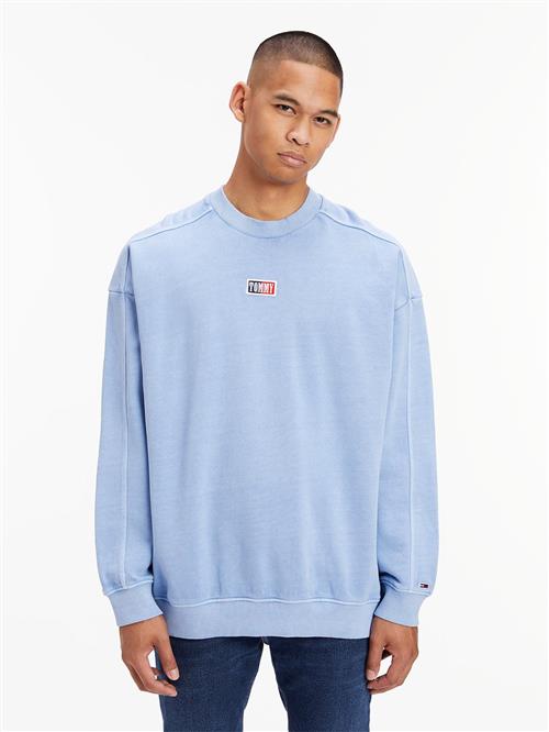 Se Tommy Hilfiger TJM Skater Timeless Tommy Crew Mand Pearly Blue Sweatshirts Str L - Bomuld hos Magasin ved Magasin