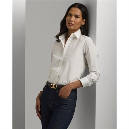 Se Lauren Ralph Lauren Noiron Button-down Shirt Kvinde Hvid Langærmede Skjorter Str L - hos Magasin ved Magasin