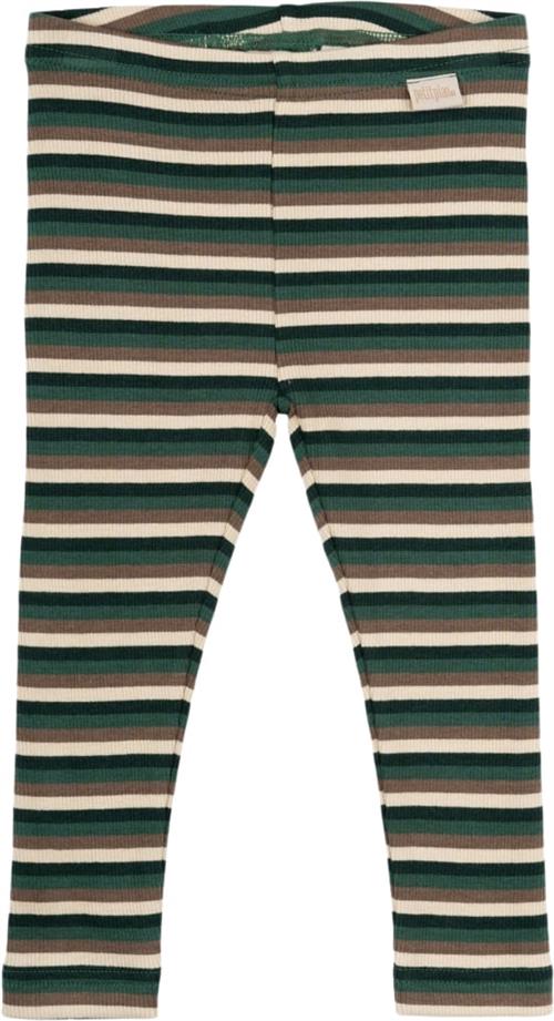 PETIT PIAO Legging Modal Multi Striped Str 62 cm - Emerald Green Mul Leggings Bomuld hos Magasin