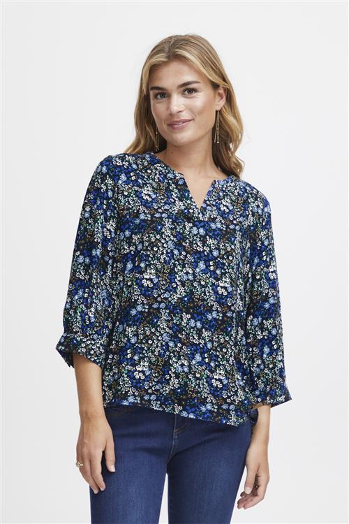 Fransa Frflowy BL 1 Kvinde Bellwether Blue Ao23 01c Kortærmede Bluser Str M - hos Magasin