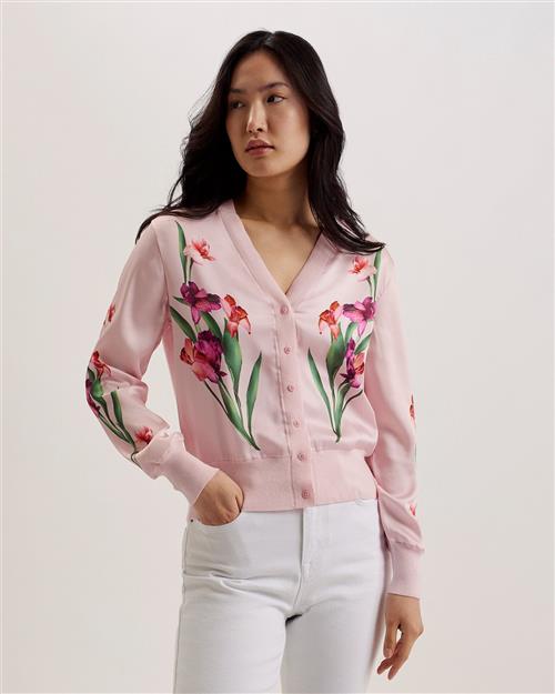 Se Ted Baker Meralll Woven Front Printed Cardiga Kvinde Lt-pink Cardigans Str M /3 - hos Magasin ved Magasin