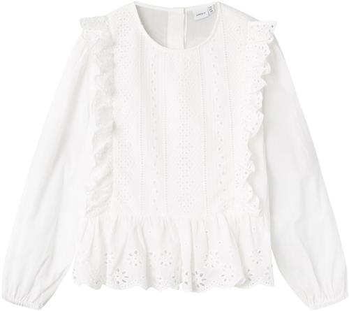 Name It Nkfkora LS Shirt Str 116 - Hvid Bluser hos Magasin