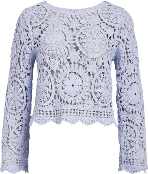 Object Objpetra L/S Knit Pullover 132 Kvinde Brunnera Blue Toppe Str XS - hos Magasin