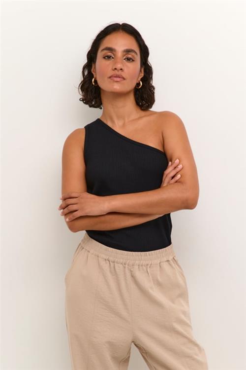 Kaffe Kapia One Shoulder Top Kvinde Black Deep Toppe Str L - hos Magasin