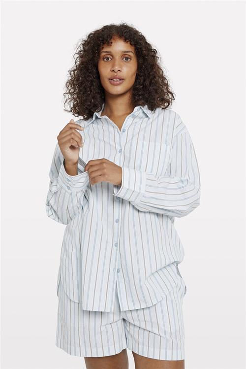 Envii Enwebster LS Shirt ST 7119 Kvinde Clear Bungee Stripe Langærmede Skjorter Str L - hos Magasin