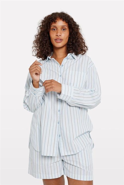 Envii Enwebster LS Shirt ST 7119 Kvinde Clear Bungee Stripe Langærmede Skjorter Str XL - hos Magasin