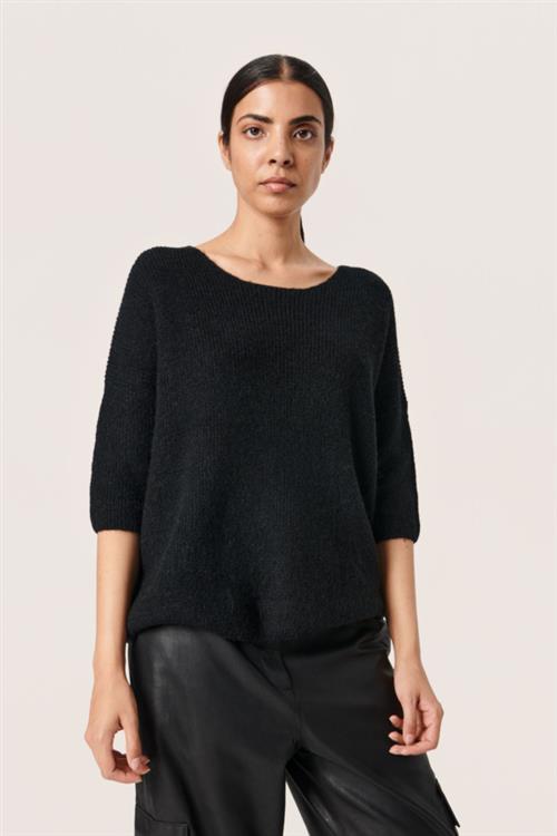 Soaked in Luxury Sltuesday Jumper Kvinde Black Sweaters Casual Fit Str L - hos Magasin