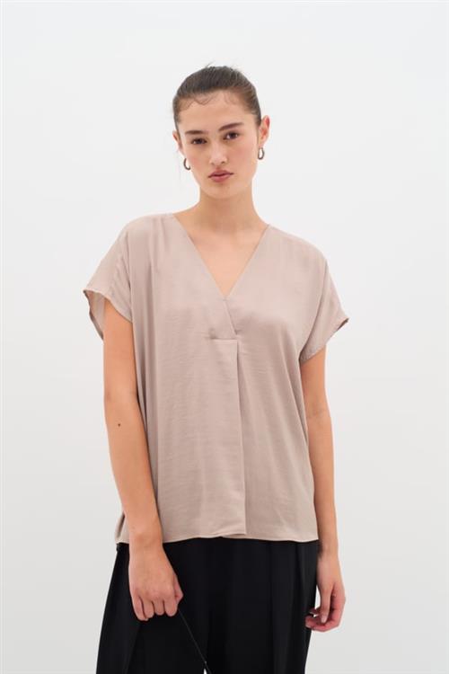 Se InWear Rindaiw Top Kvinde Clay Kortærmede Bluser Loose Fit Str 42 - hos Magasin ved Magasin