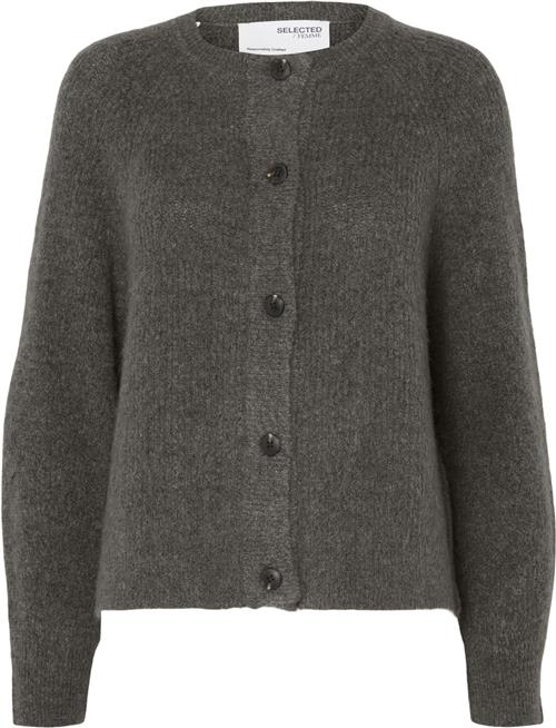 Se Selected Femme Slflulu LS Knit Short Cardigan B NO Kvinde Grå Cardigans Str XS - hos Magasin ved Magasin