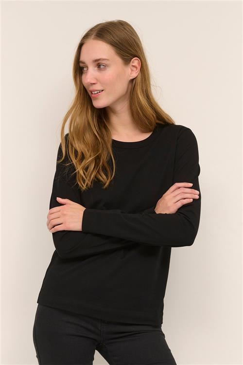 Se Kaffe Kamarin LS Tshirt Kvinde Black Deep Langærmede T-shirts Str XL - hos Magasin ved Magasin