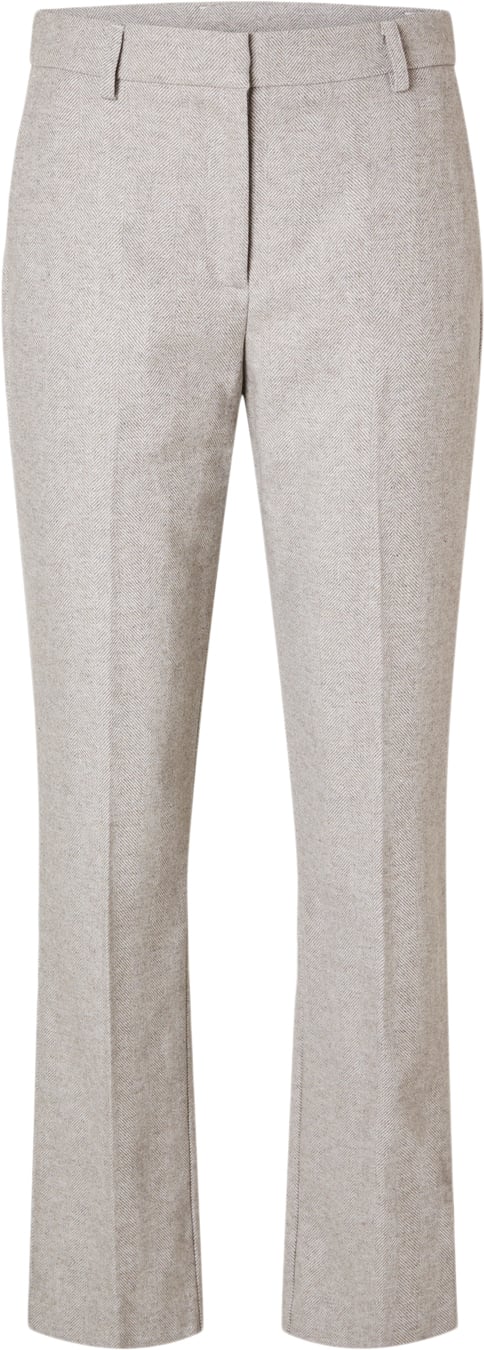 Selected Femme Slfvivie MW Straight Pant Kvinde Sandshell/herringbone Bukser Str 38 - Polyester hos Magasin