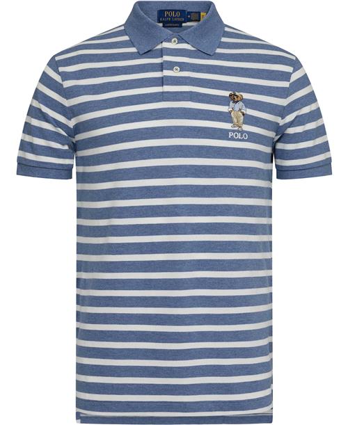 Se Polo Ralph Lauren YD 20/1 Meshssl-psh Mand Pf24 Laticblu Htr/wt Hmgy Bear Kortærmede Poloer Slim Fit Str XL - Bomuld hos Magasin ved Magasin