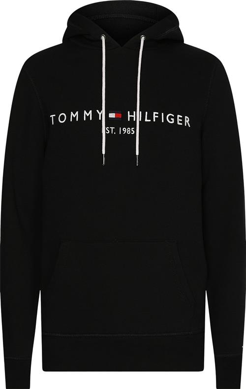 Tommy Hilfiger Core Tommy Logo Hoody Mand Jet Black Hoodies Str L - Bomuld hos Magasin